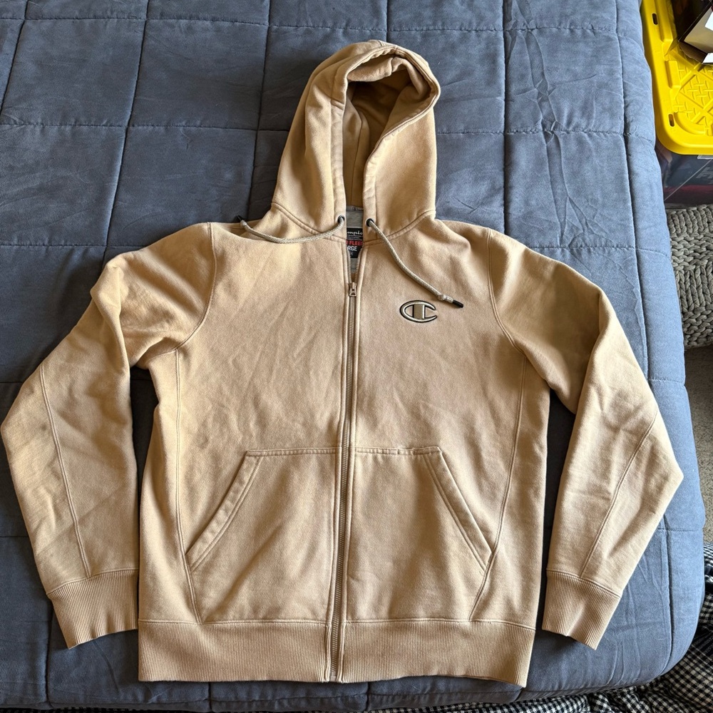 Champion Tan Super Fleece Hoodie Size Large Y2K Premium